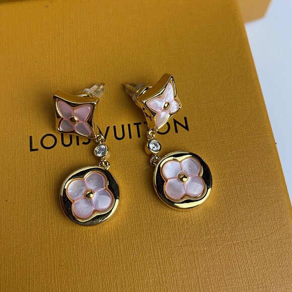 Louis Vuitton Pink and Silver Floral Earrings - Picture 1 of 6